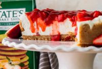 Sunshine Lemon Cheesecake with Strawberry Swirl