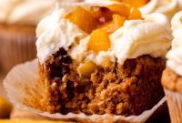 Golden Peach Cinnamon Cupcakes