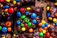 Decadent Fudgy M and M Brownies