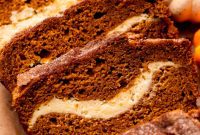 Cream Cheese Swirled Pumpkin Bread