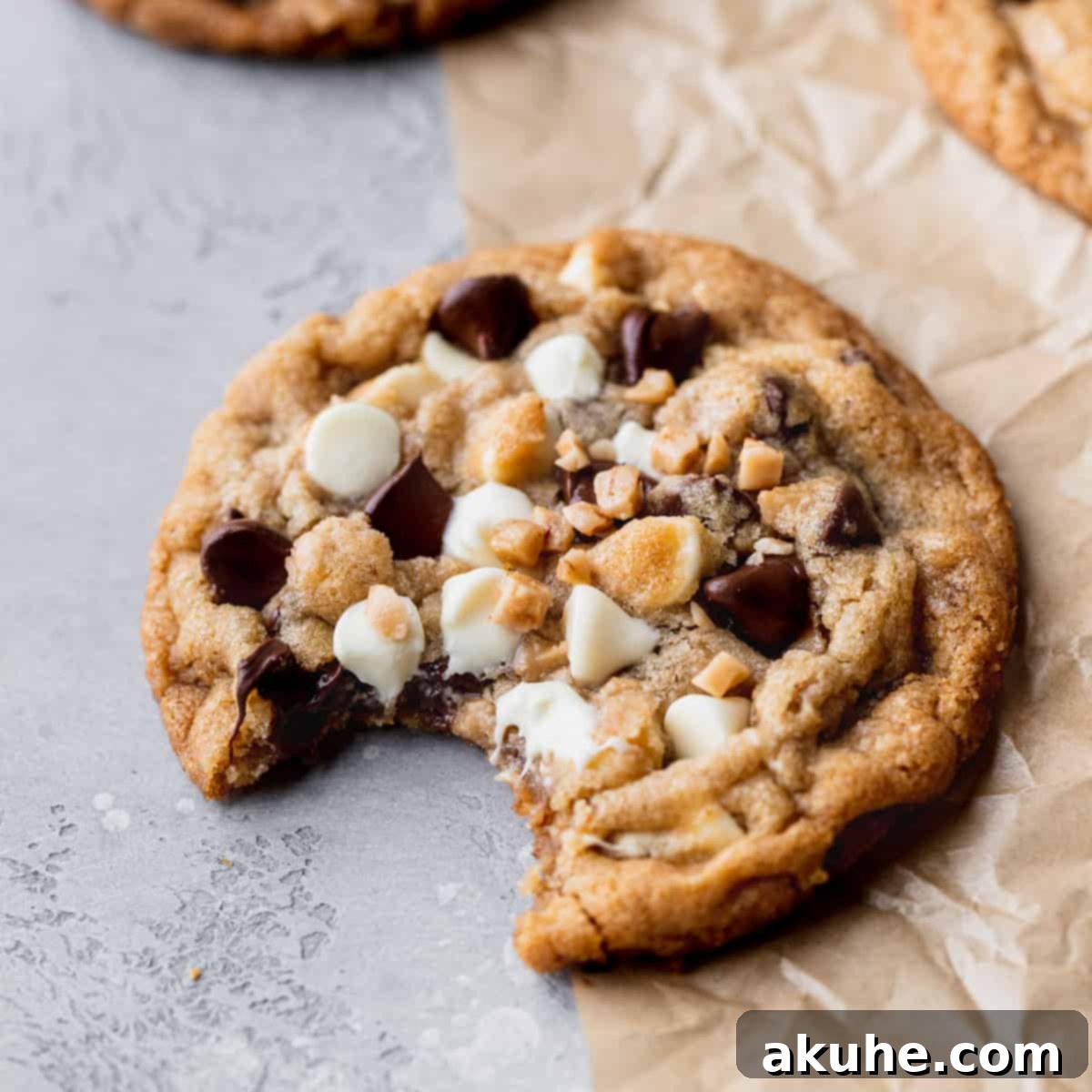 Decadent White Chocolate Toffee Cookies 1 featured 7232