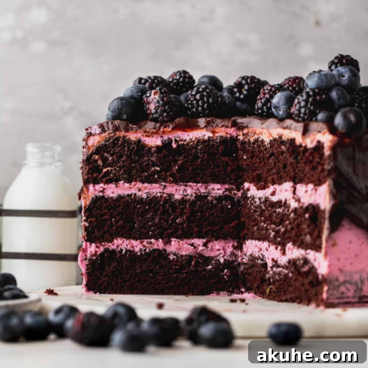 Blueberry Chocolate Layer Cake 1 featured 8281