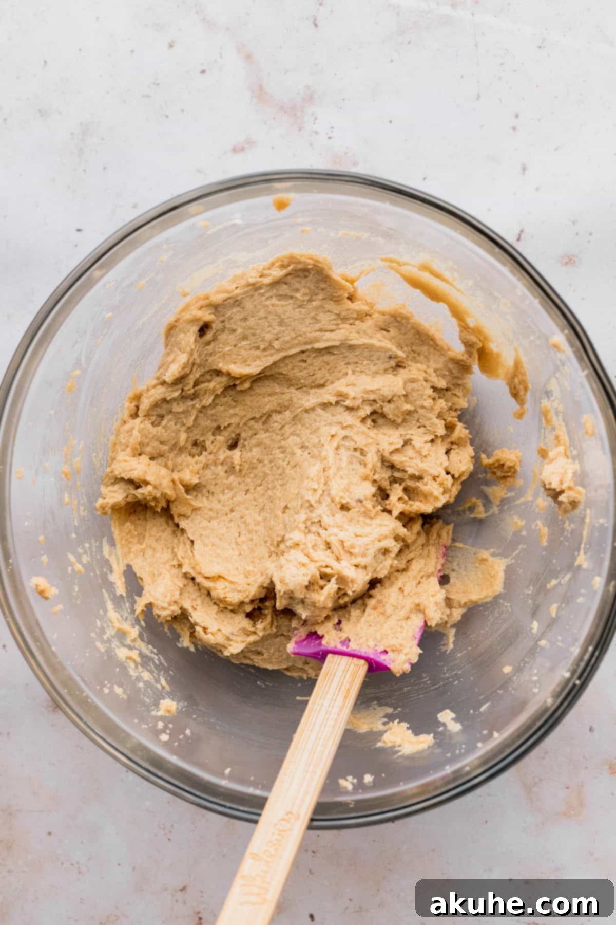 Delicious Mini Egg Cookies 4 Creamy wet cookie dough ingredients in a mixing bowl.