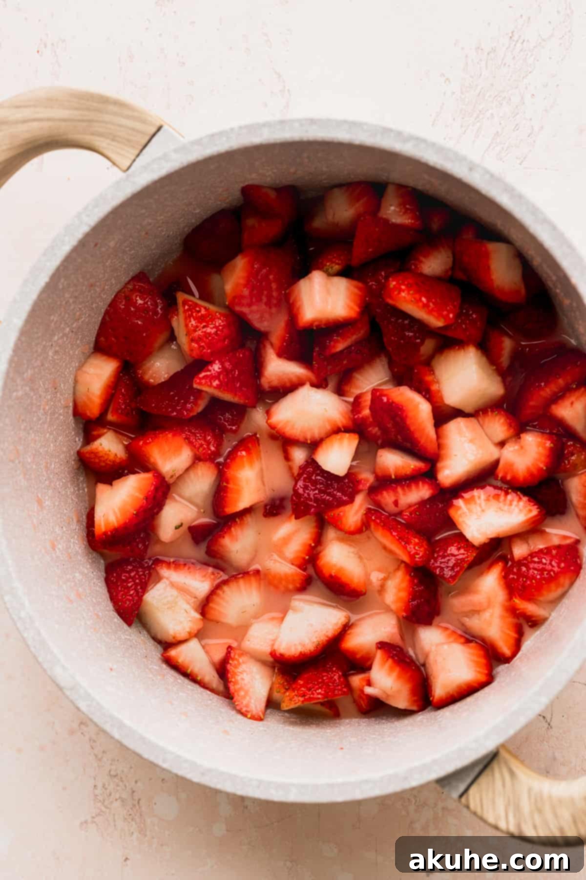 Strawberries in a pot.