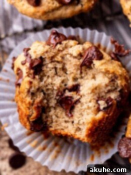 Ultimate Peanut Butter Banana Muffins 10 Bite missing from peanut butter banana muffins.