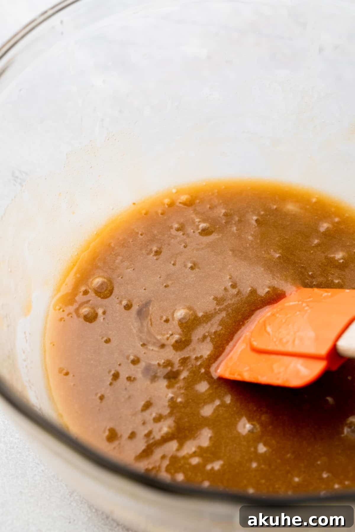 Decadent Cookie Sandwich 5 Bowl showing wet ingredients mixed together for the cookie dough.