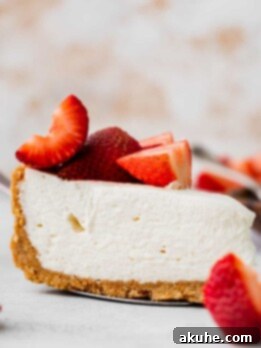 One slice of no bake vanilla cheesecake on a pie cutter.