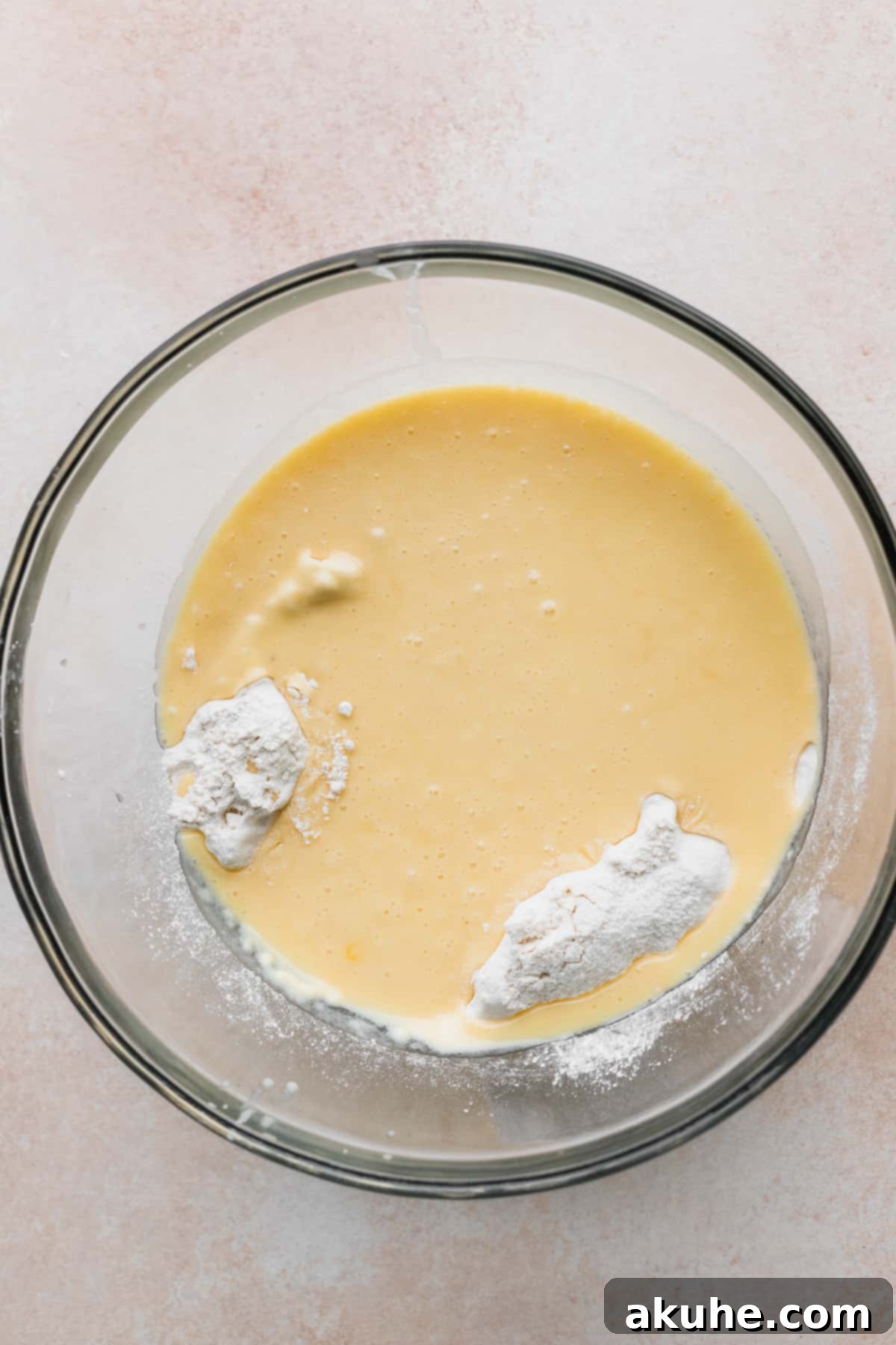 Glazed Strawberry Treats 4 Wet ingredients in a bowl.