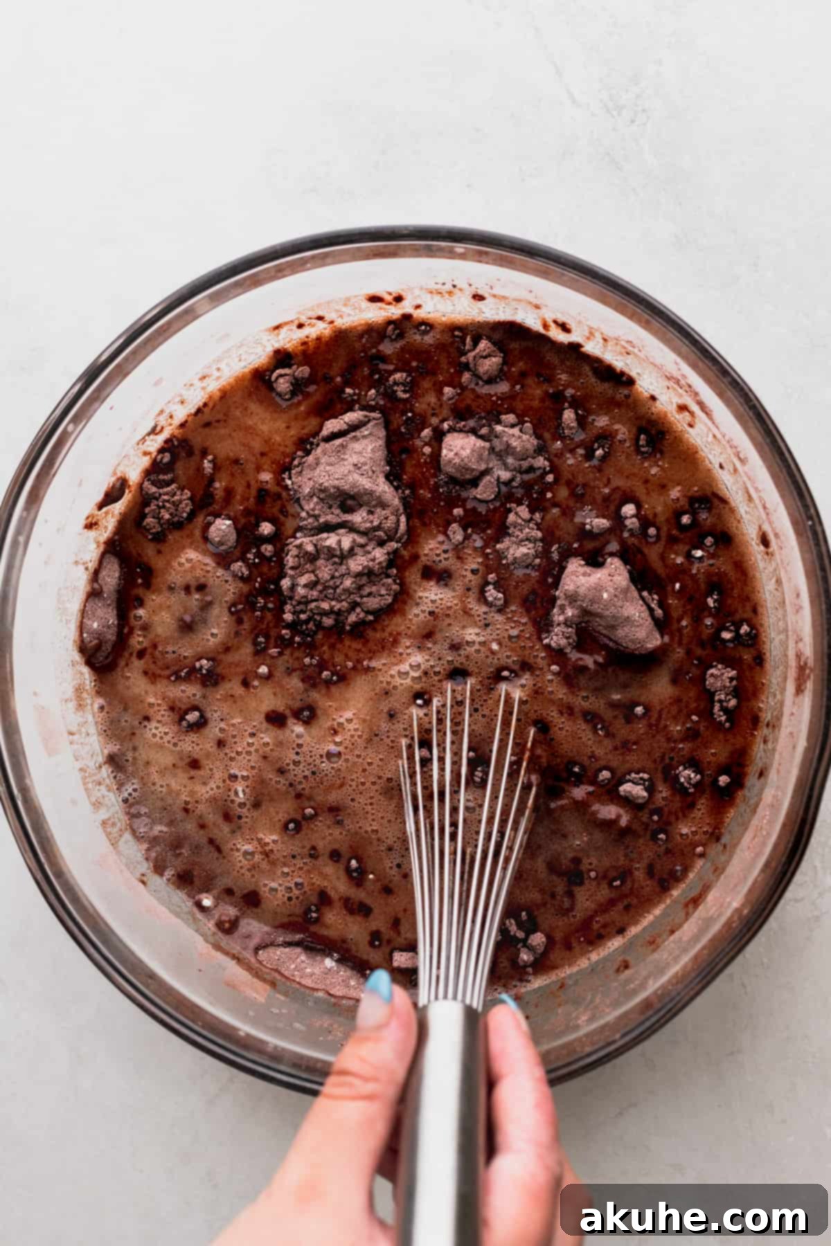 Wet ingredients in a bowl.