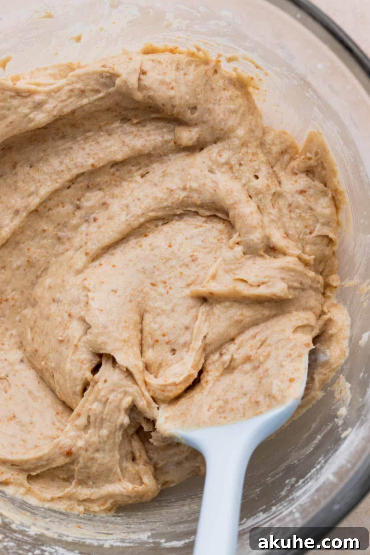 Irresistible Biscoff Cupcakes 6 Light and fluffy cake batter in a glass bowl, ready for baking.