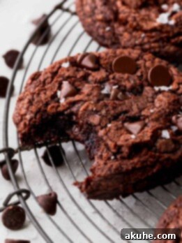 Ultimate Fudgy Crinkle Cookies 10 A bite missing from a brownie crinkle cookie, showcasing its fudgy texture.