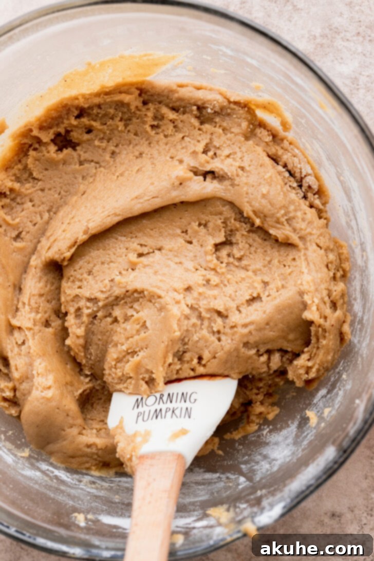 Spiced Apple Pie Cookies 7 Prepared cookie dough resting in a bowl.