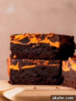 Stack of Halloween brownies.