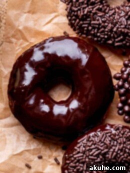 Decadent Chocolate Donut Delights 11 Top view of chocolate glazed donuts.