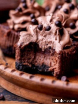 Bite-Sized Chocolate Cheesecakes 12 Bite missing from mini chocolate cheesecakes.