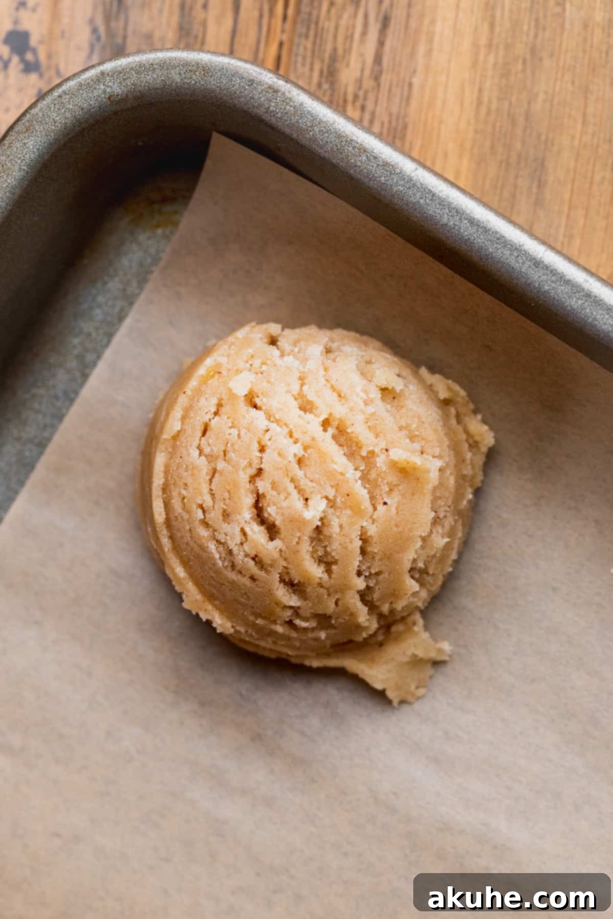Southern Pecan Pie Cookies 6 Cookie dough ball on a cookie sheet, perfectly scooped and ready for baking.