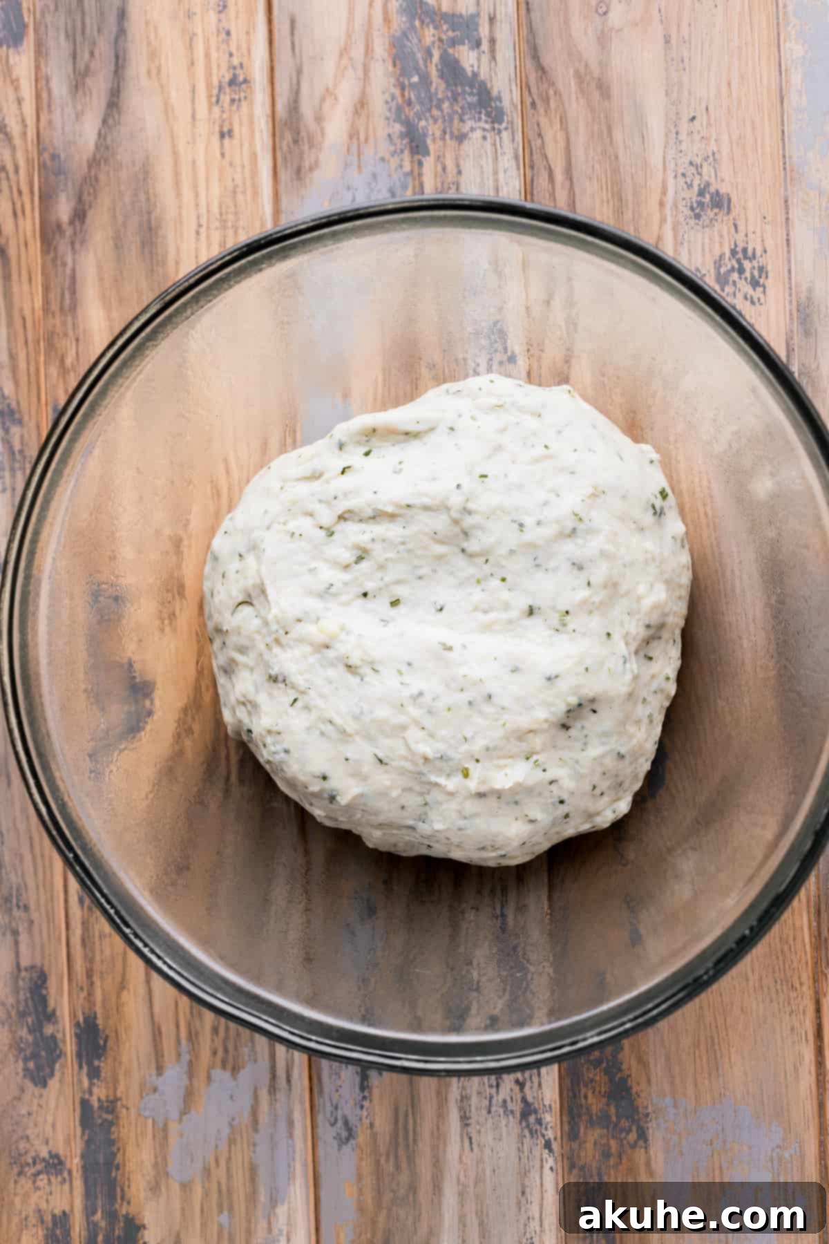 Fresh Baked Garlic Rolls 5 Raw dough before its first rise.