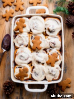 Spiced Gingerbread Swirl Buns 11 Top view of gingerbread cinnamon rolls.