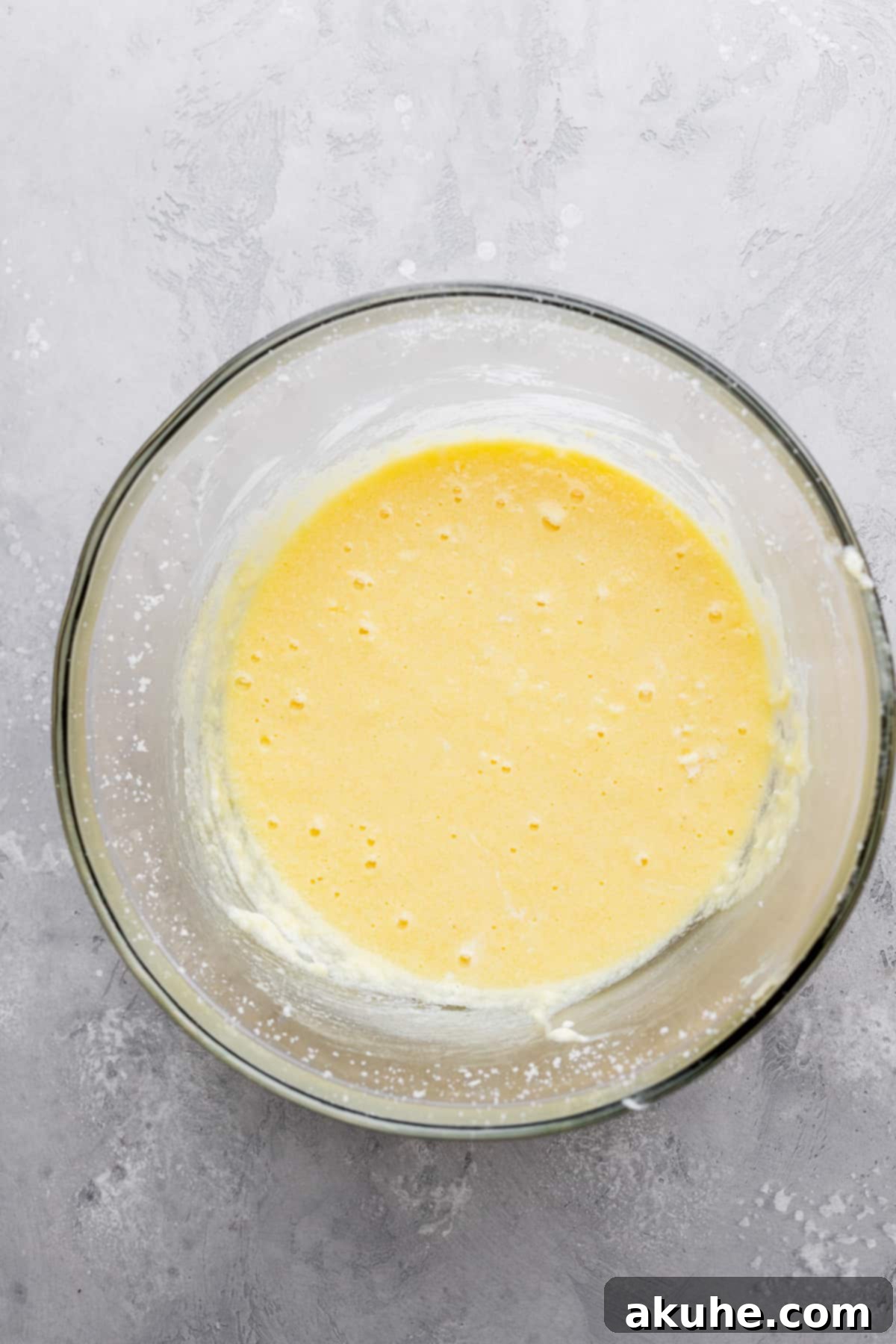 Morning Bliss Blueberry Coffee Cake 5 Wet ingredients in a bowl.