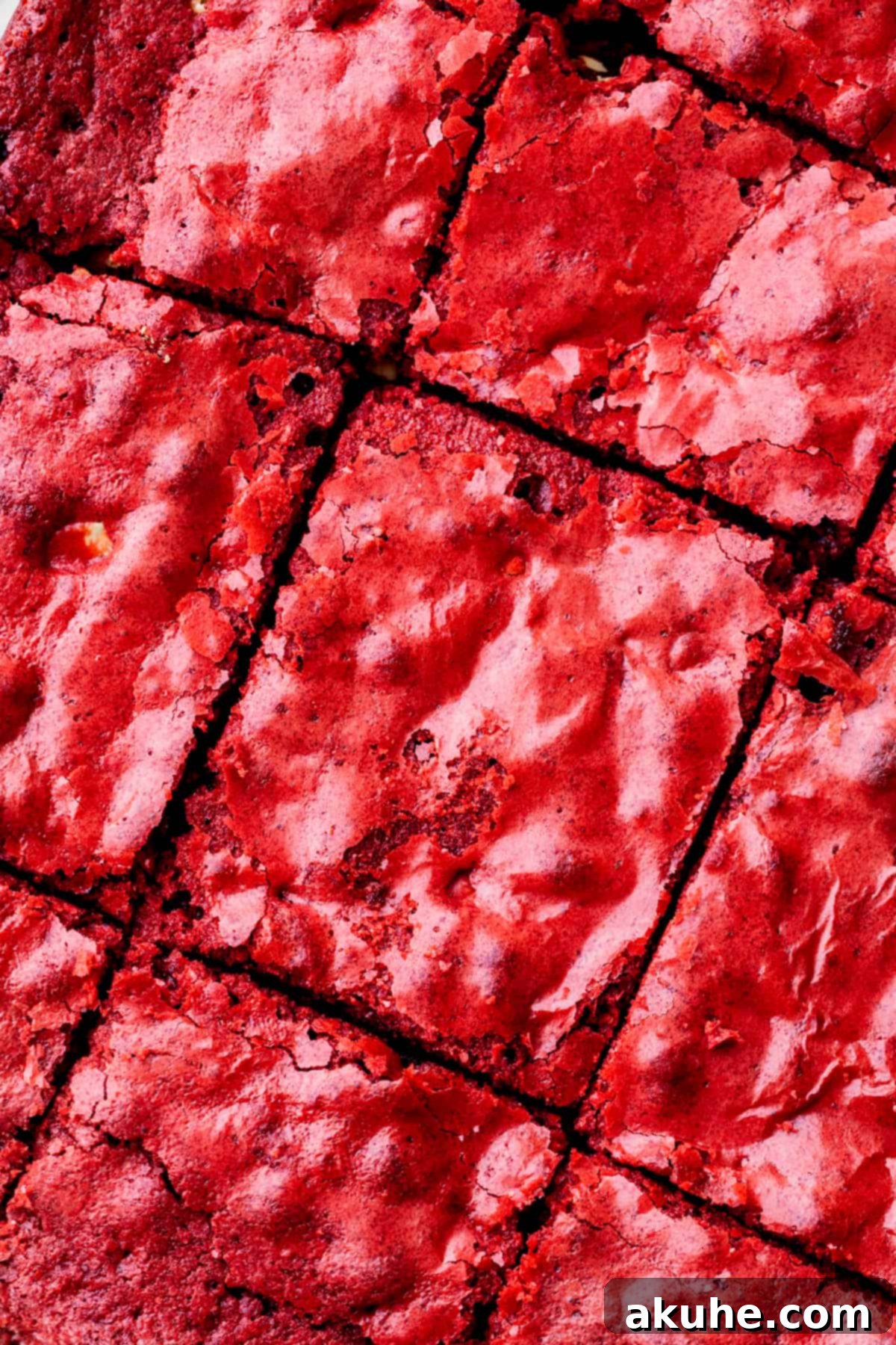 Top view of brownies.