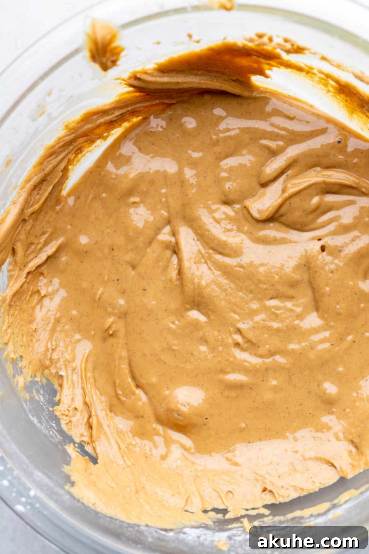 PB&J Cookies 8 Whipped peanut butter in a glass bowl.