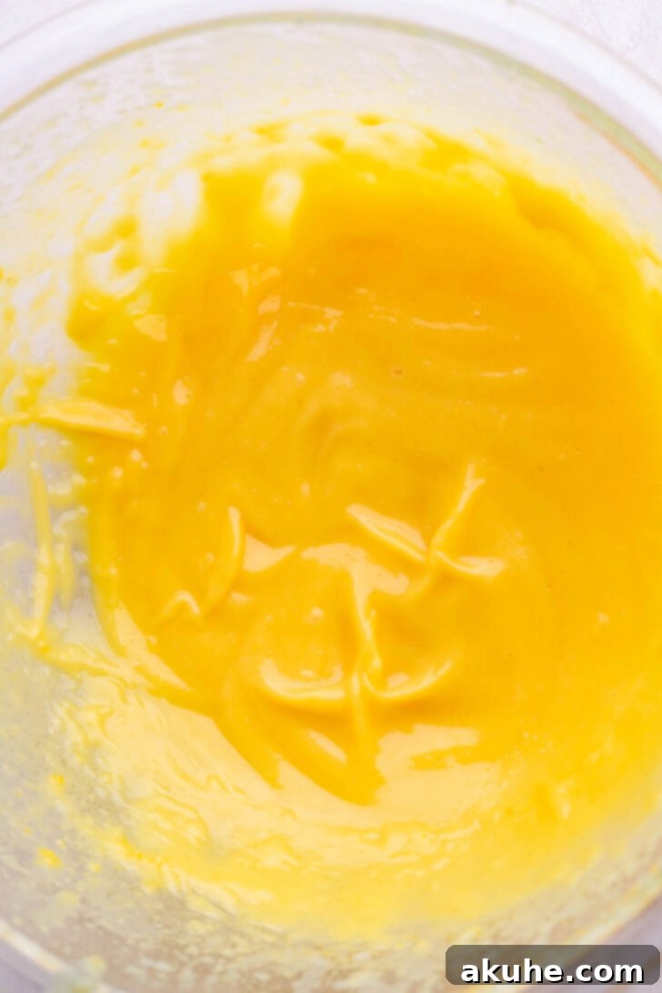 The Ultimate Banana Pudding Cookies 8 Vanilla pudding mixture in a bowl, showing its thickened consistency.