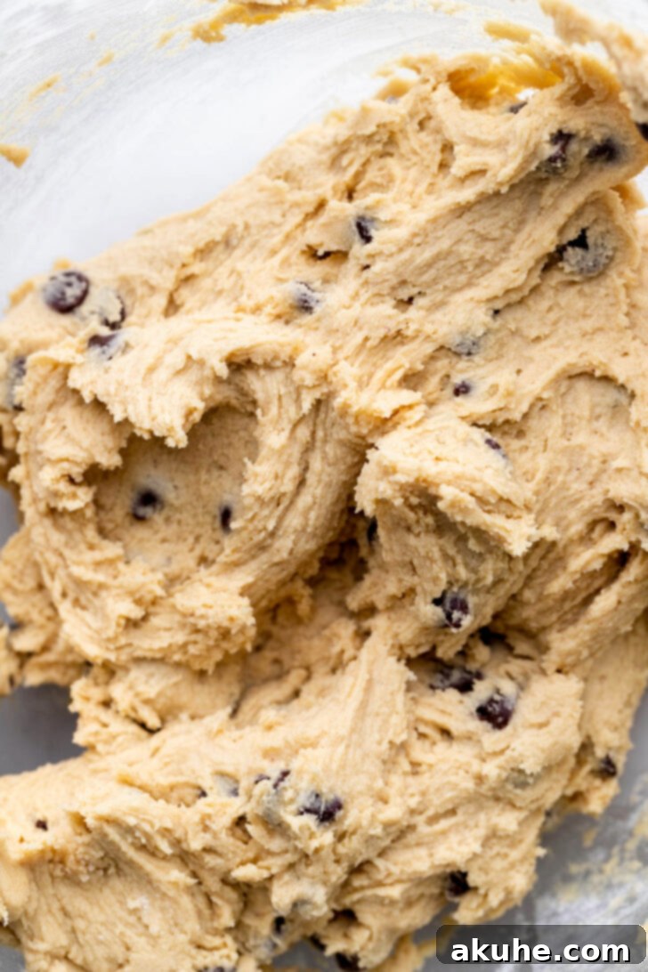 Cookie dough in a bowl.