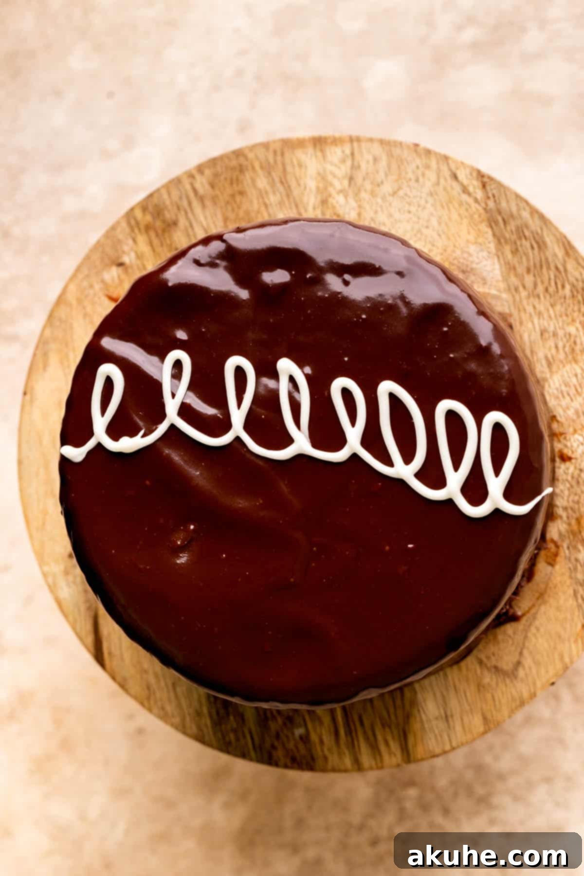 Creamy Chocolate Fudge Cake 10 Cake decorated with a Hostess swirl.