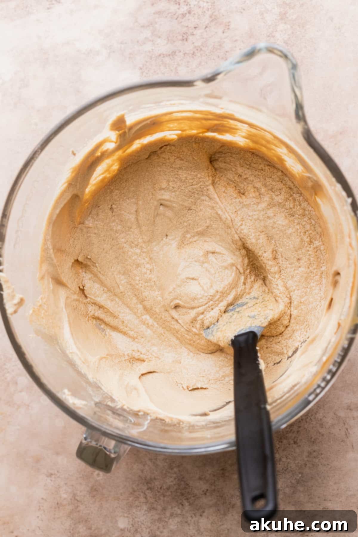 Rich Butterscotch Bliss 5 Wet ingredients beaten in a bowl.