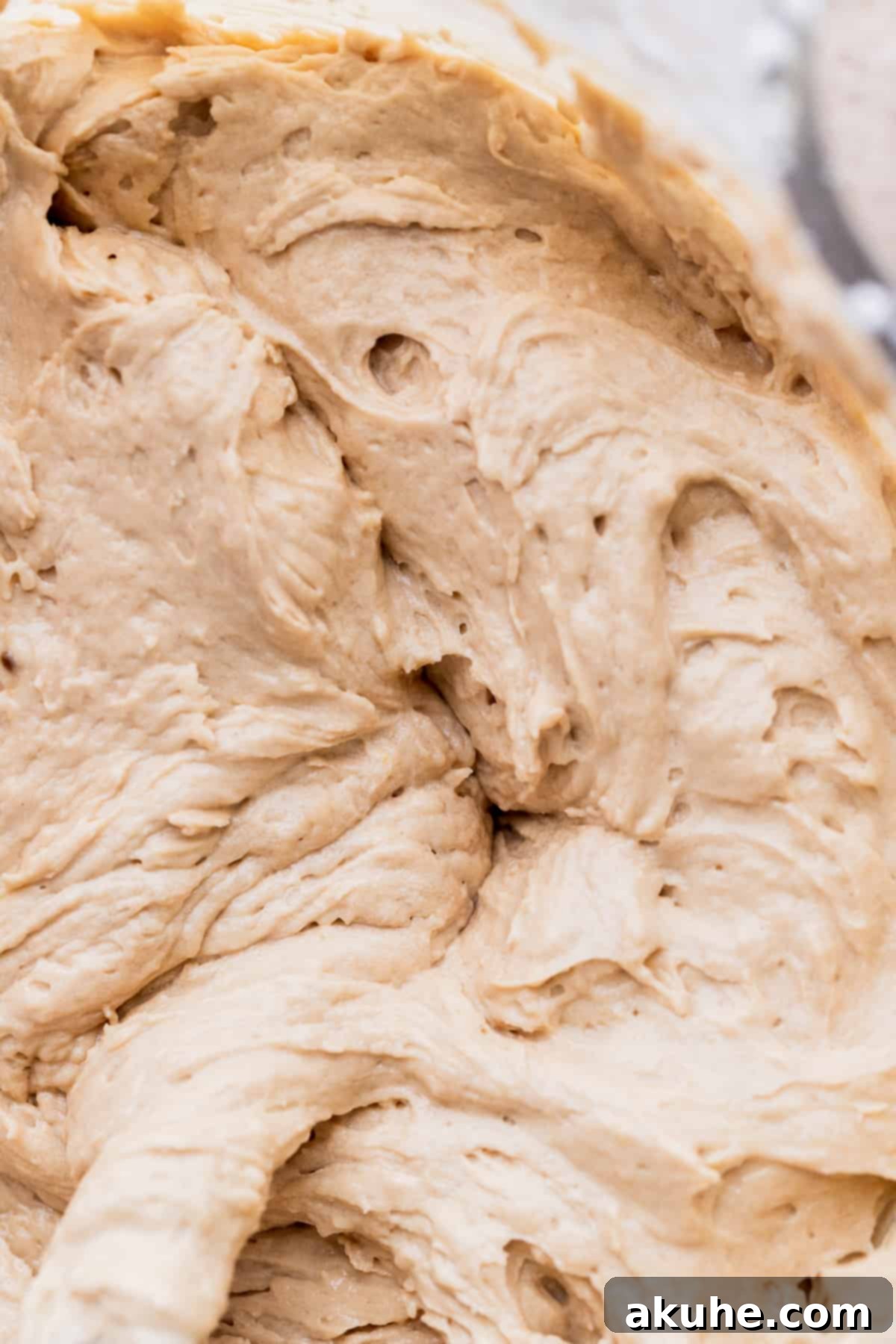 Rich Butterscotch Bliss 6 Cake batter in a glass mixing bowl.