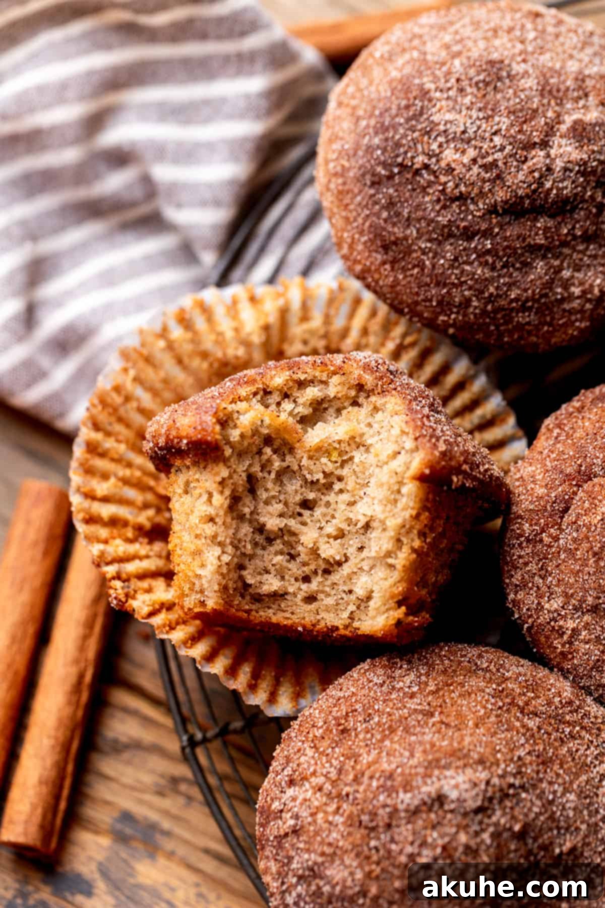 Bite missing from muffins.
