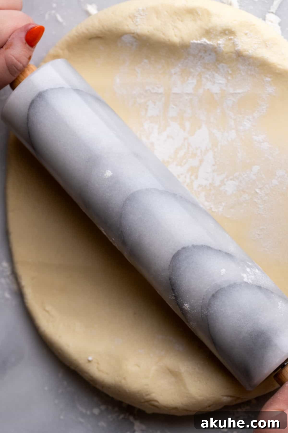 Irresistible Caramel Buns 5 Rolling out the dough.