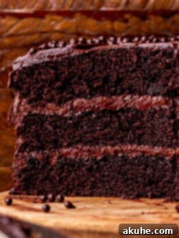 Close up of the inside of the moist chocolate cake.