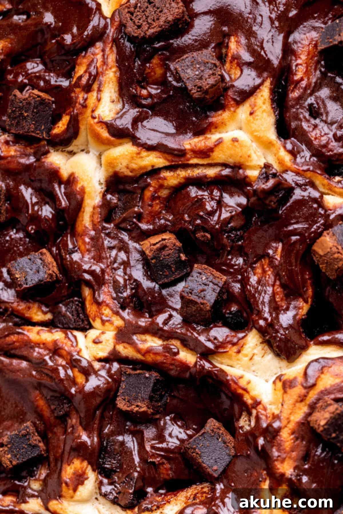Brownie Swirls 2 Close up of irresistibly gooey brownie rolls.