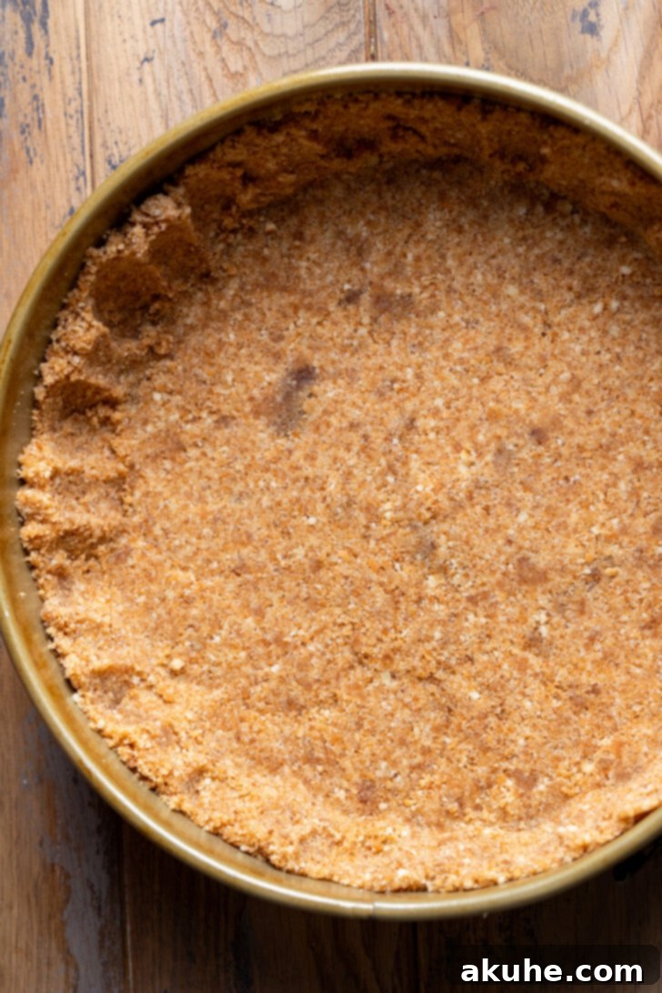 Southern Banana Pudding Cheesecake 4 Nilla wafer crust pressed into a springform pan.