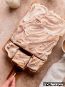 Pulling a slice out of chai spiced sheet cake.