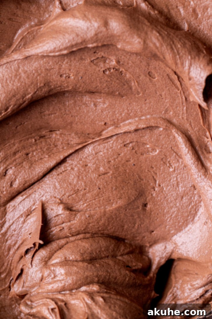 Luscious Chocolate Cream Cheese Frosting 3 Close up of frosting.