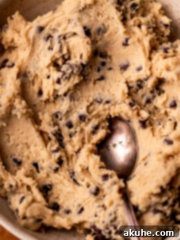 Ready-to-Eat Cookie Dough 9 Edible cookie dough in a bowl.