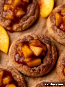 Delectable Peach Cobbler Cookies 13 Side view of peach cobbler cookies, beautifully arranged.