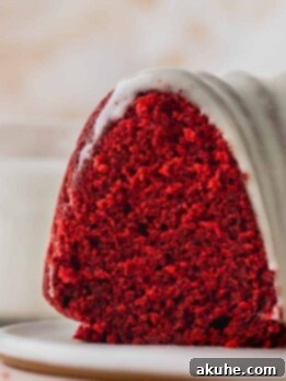 Crimson Crown Bundt Cake 11 Red velvet bundt cake showing the inside.
