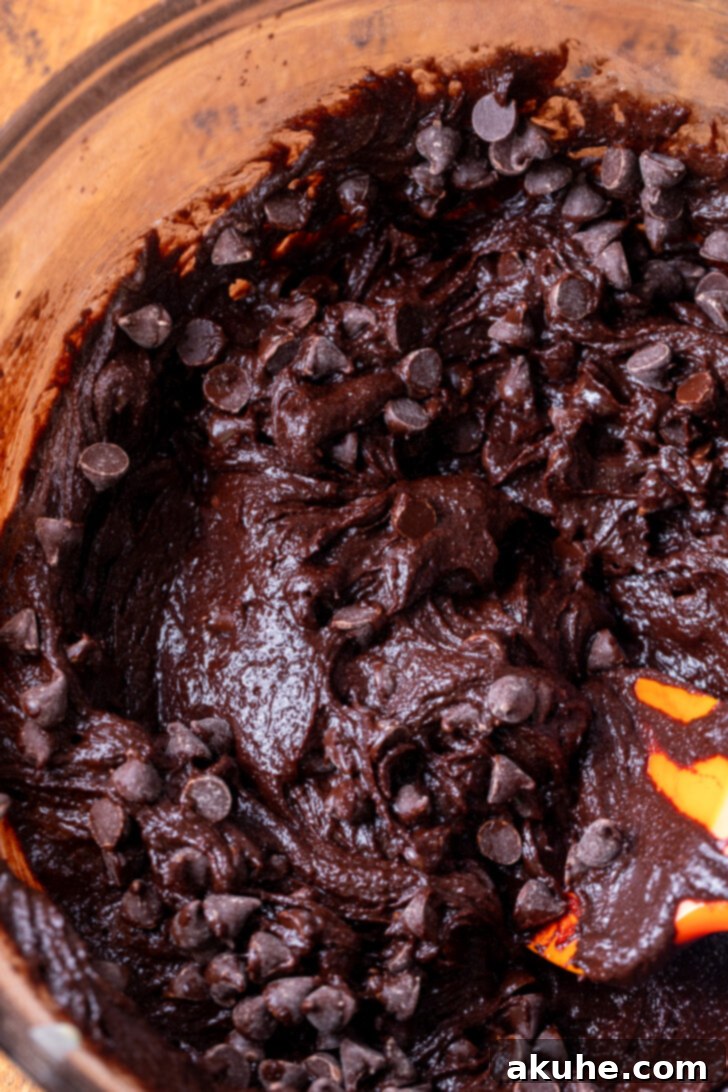 Decadent Pecan Pie Brownies 4 Brownie batter in a bowl.