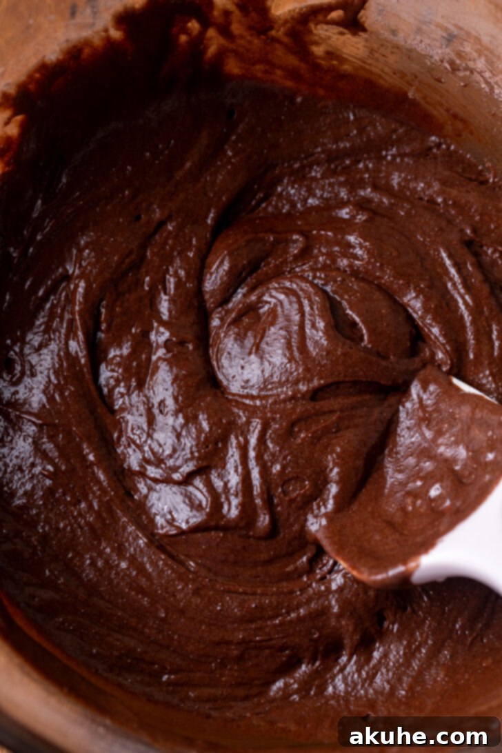 Deep South Chocolate Decadence 4 Brownie batter prepared in a mixing bowl.