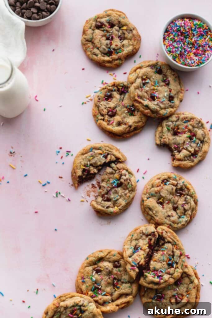 Top view of cookies, emphasizing their inviting appearance.