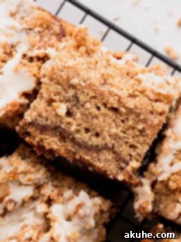 Banana Bread Streusel Coffee Cake 14 One slice of banana bread coffee cake on its side.