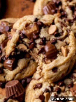 Ultimate Reese's Peanut Butter Chip Cookies 10 Bite missing from Reese's peanut butter chip cookies.