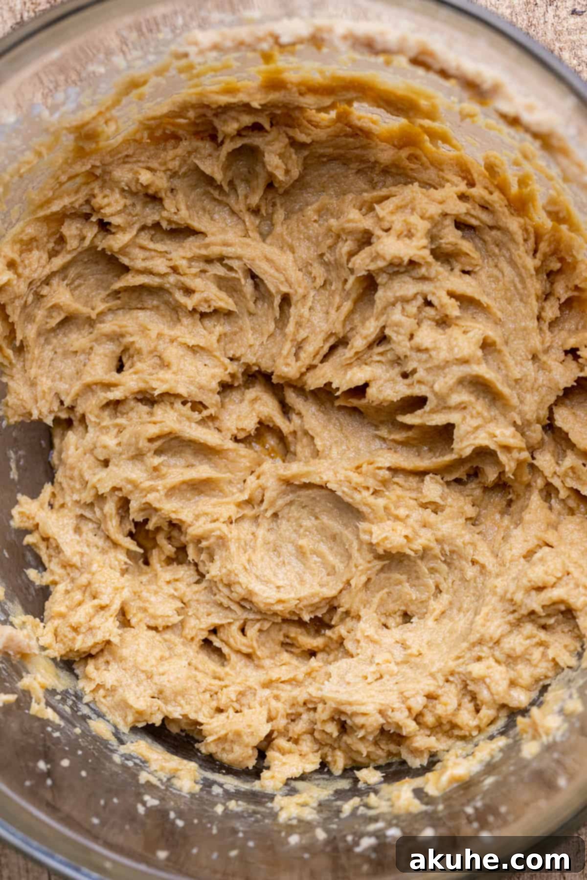 Classic Oatmeal Cream Cookies 4 Wet ingredients beautifully blended in a mixing bowl.