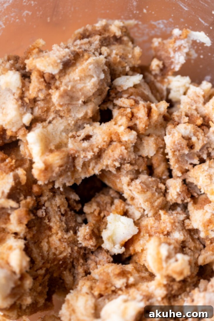 Golden Cinnamon Swirl Cake 9 Prepared edible snickerdoodle cookie dough in a bowl, visibly swirled with cinnamon.