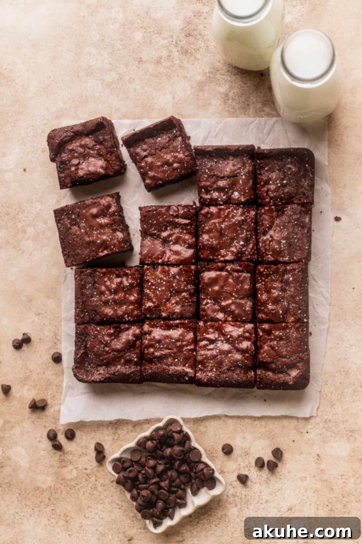 Forget the Box Ultimate Homemade Brownies 12 three brownies pulling away from stack.