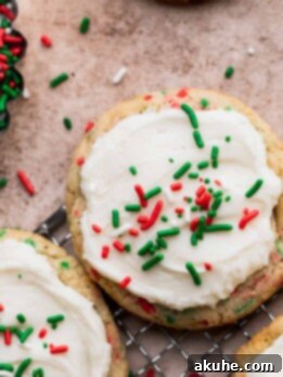 Merry & Bright Sprinkle Cookies 11 Close up of Christmas sprinkle cookies.