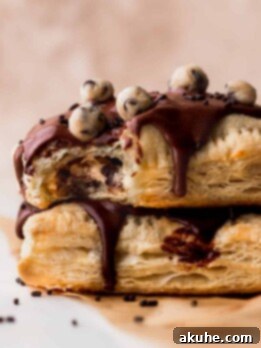 Ultimate Chocolate Cookie Dough Pop Tarts 14 Stack of chocolate cookie dough pop tarts.